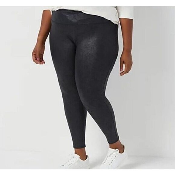 All Worthy Hunter McGrady The Ultimate Tall Faux Leather Legging Black 5X - Picture 1 of 1